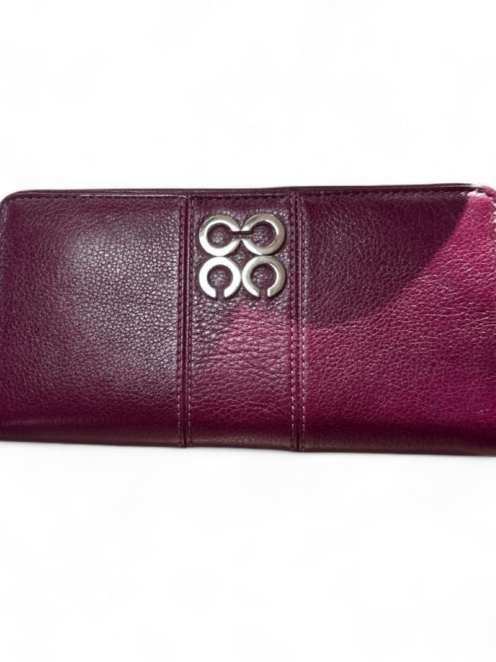 NWT Coach Julia Metallic
Berry/Burgundy Leather Zip-Around Wallet.
